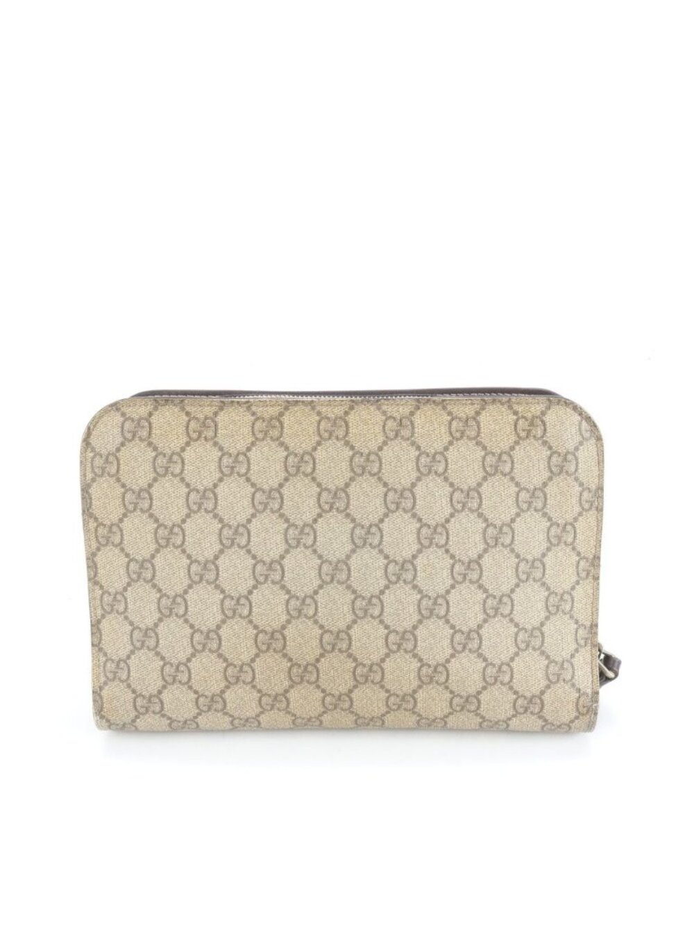 ★SOLD★ Gucci GG Supreme Leather Clutch Pouch Brown Ewe - Picture 3 of 9
